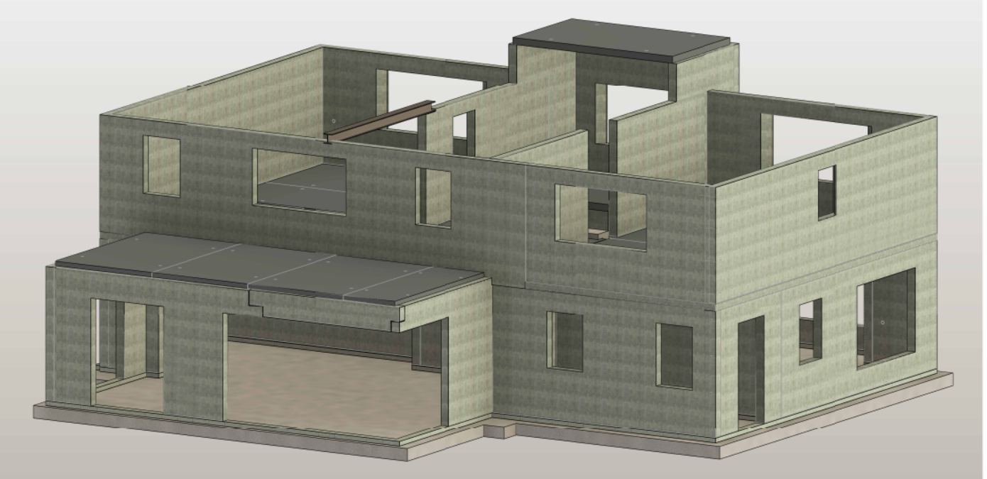Precast house structural render, Clane